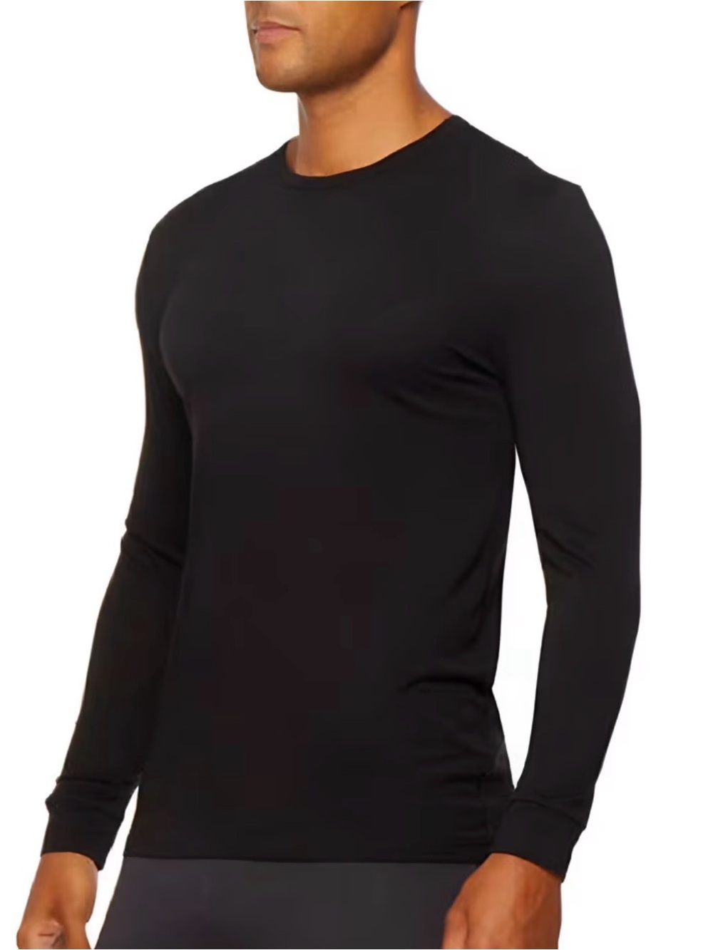 32 Degrees Men's Black Long Sleeve Crewneck Performance Shirt